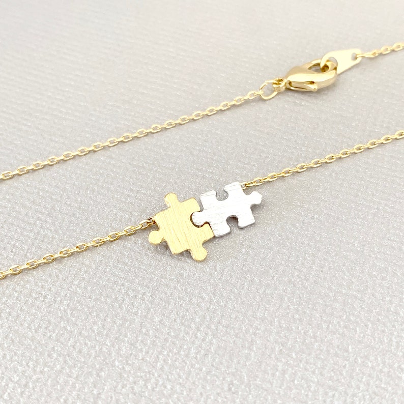 Puzzle Necklace Mix Color Puzzle Necklace Small Gold or Etsy