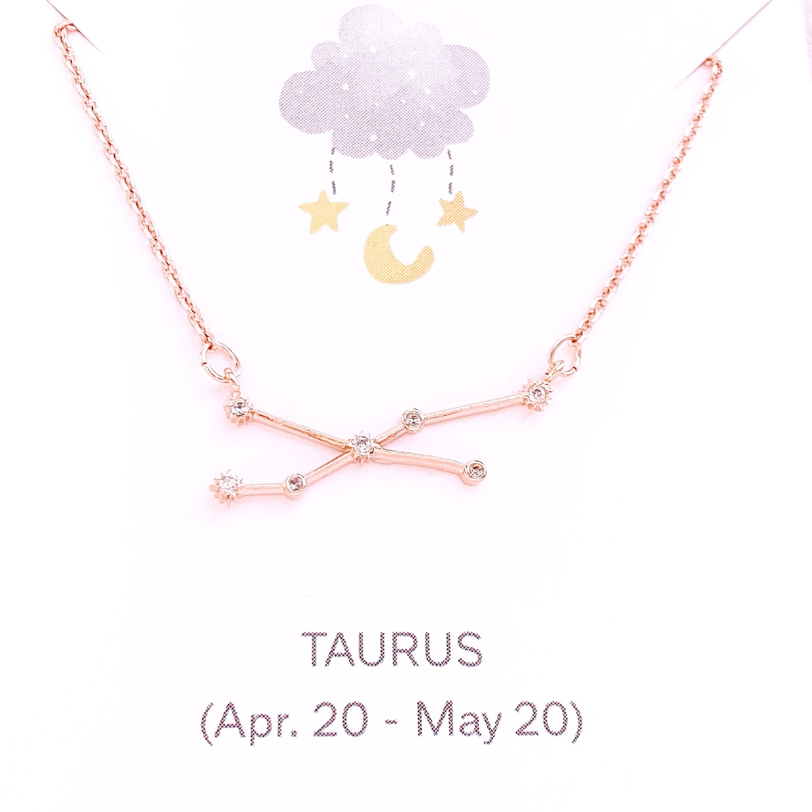 Rose Gold Zodiac Necklace BIRTHSTONE Necklace Birthday GIFT Etsy