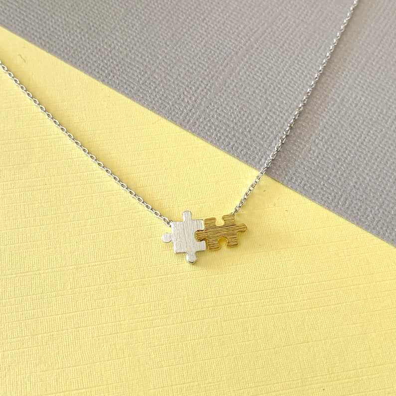 Puzzle Necklace Mix Color Puzzle Necklace Small Gold or Etsy