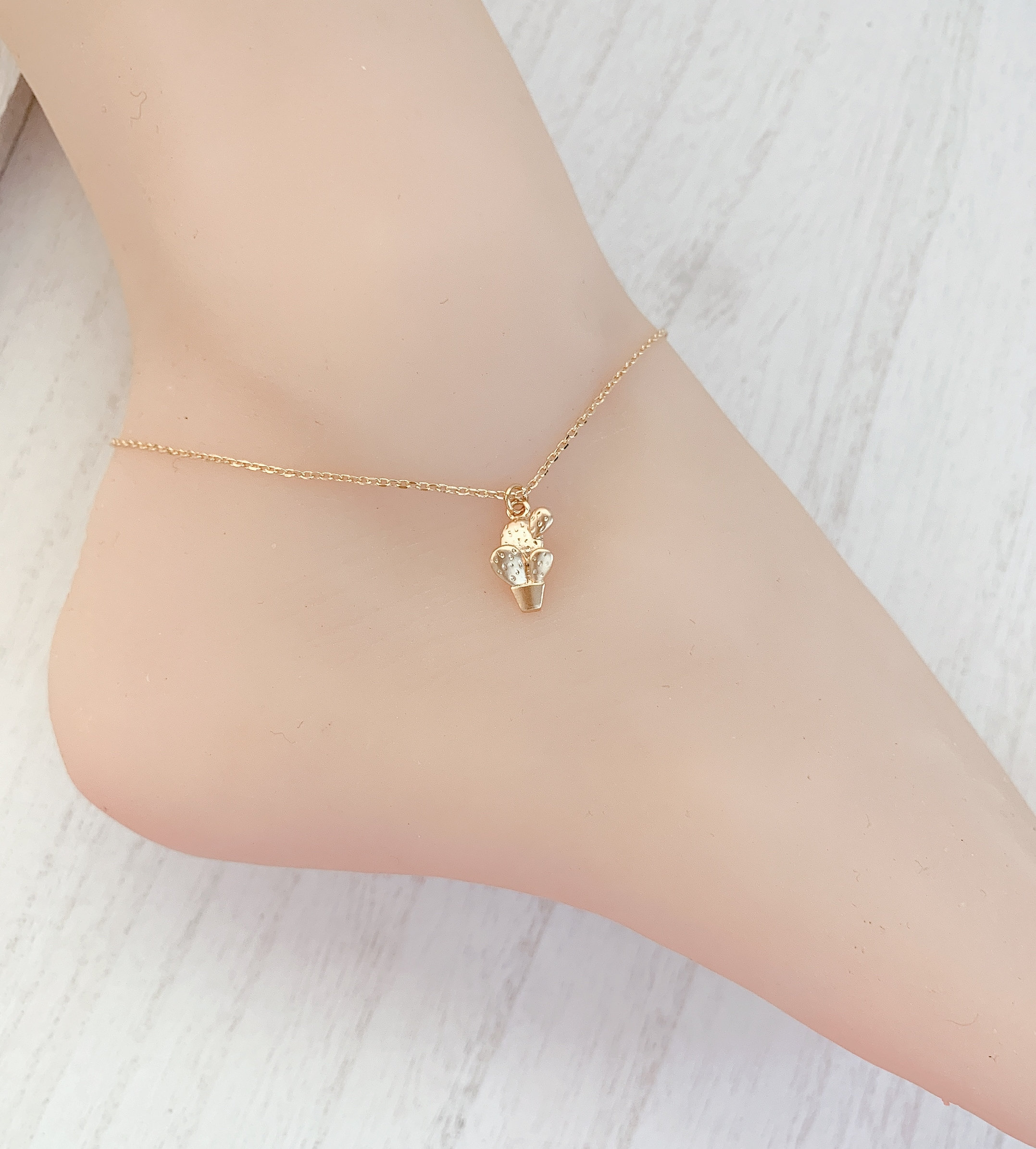 Cactus Anklet cactus Gold Silver Anklets Tree Anklet Bridesmaid
