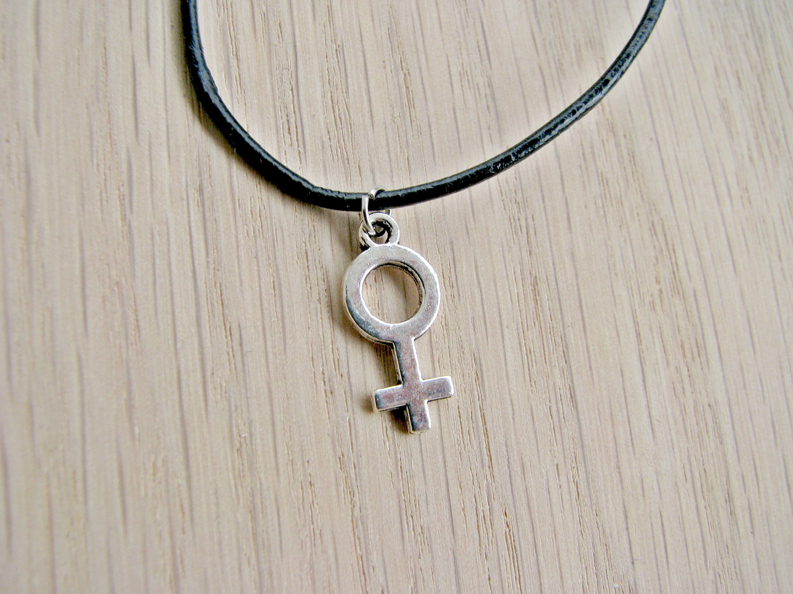 Feminist Choker Silver Female Symbol 
