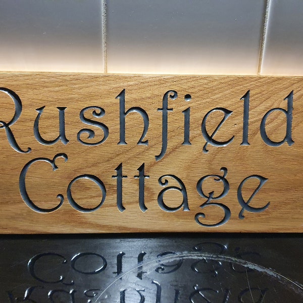 Solid Oak House Sign