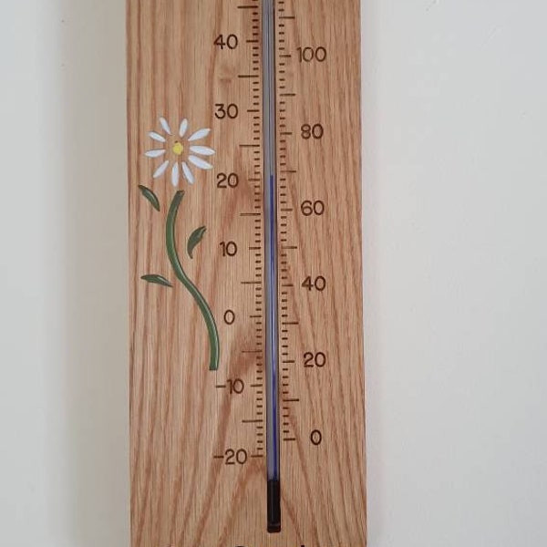 Solid Oak Outdoor Thermometer, totally personalized, Father's Day gift, Birthday