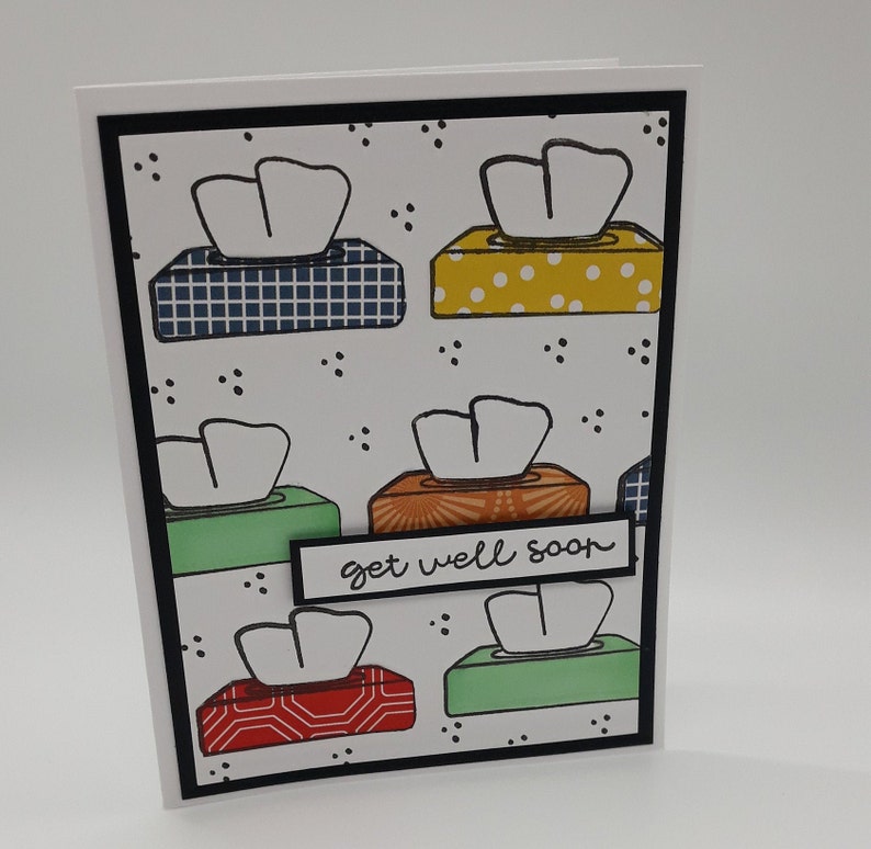 For him For Child Get Well Card Greeting Card Humorous Fun For Her Handmade Whimsical Sneezing Tissues For Adult Unisex