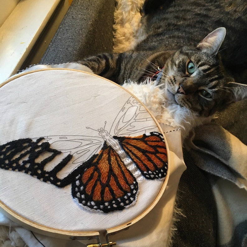 Monarch Butterfly Embroidery Kit Etsy