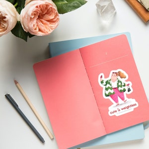 Adesivo 'Carino è senza peso', adesivo in vinile immagine positiva di sé