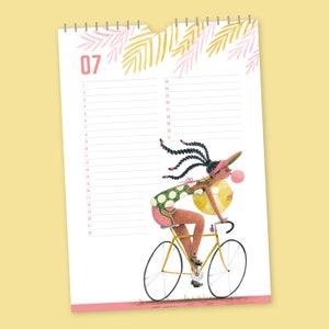 Geburtstagskalender illustriert, Wandkalender, Lustiger Kalender, Immerwährender Kalender