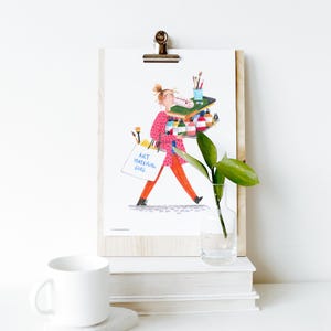 A4 Illustration print 'Art material girl'