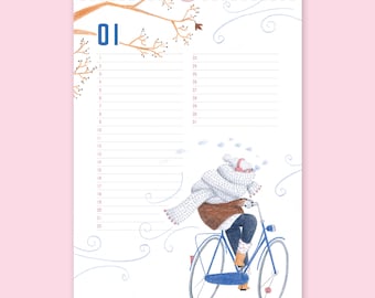 Perpetual calendar, Birthday calendar, Wall calendar, Funny calendar, Bikers calendar, Seasonal calendar, Illustrated calendar