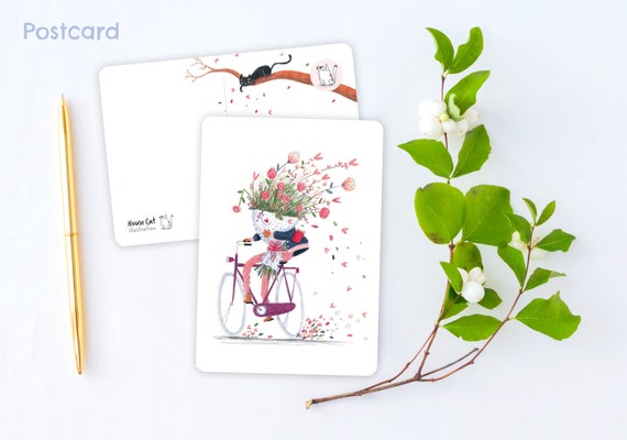 Postcard &#39;Flowers for you&#39;, Flower card, Birthday card, Best wishes card, Graduation card, Flower greeting card