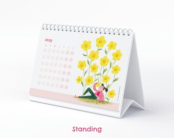 Desk calendar, Calendar open dates, Year Calendar, Illustrated calendar, 2024 Calendar, Open date calendar