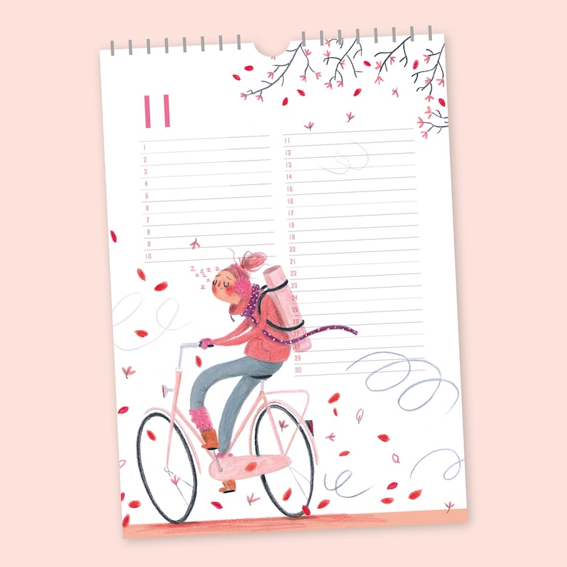 Perpetual calendar, Birthday calendar, Wall calendar, Funny calendar, Bikers calendar, Seasonal calendar, Illustrated calendar image 9