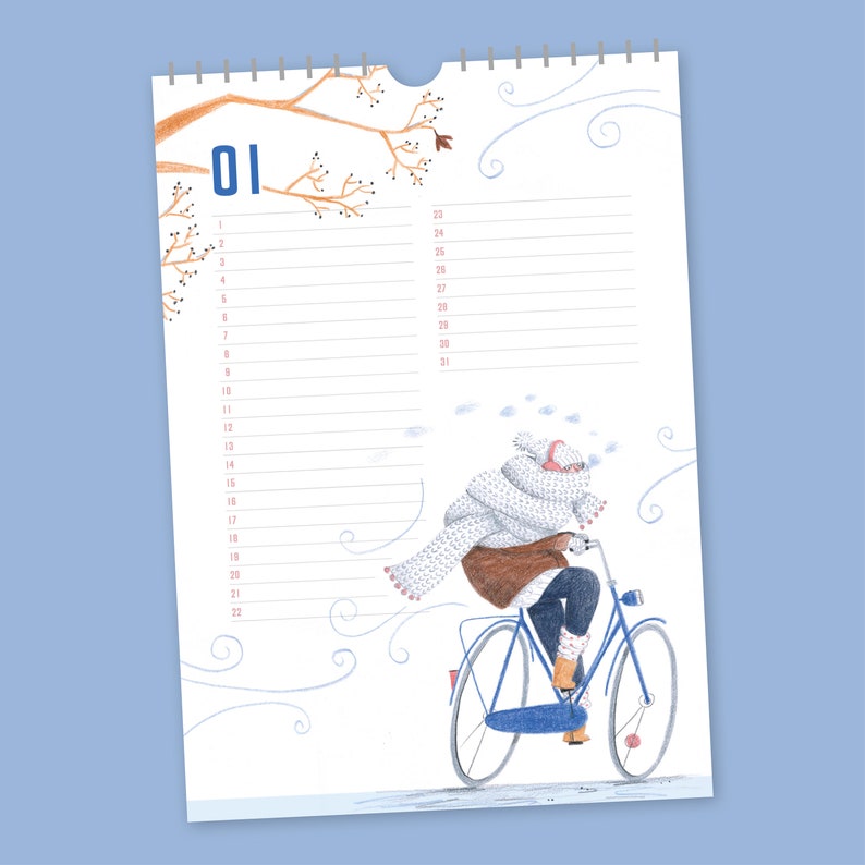 Perpetual calendar, Birthday calendar, Wall calendar, Funny calendar, Bikers calendar, Seasonal calendar, Illustrated calendar image 2