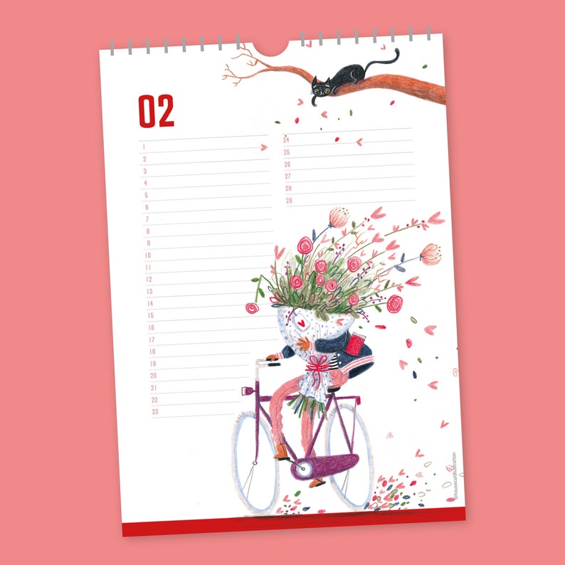 Perpetual calendar, Birthday calendar, Wall calendar, Funny calendar, Bikers calendar, Seasonal calendar, Illustrated calendar image 1