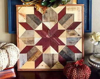 Swoon Pattern Barn Wood Quilt Square Wall Hanging