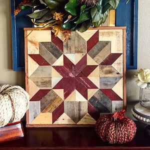 Swoon Pattern Barn Wood Quilt Square Wall Hanging