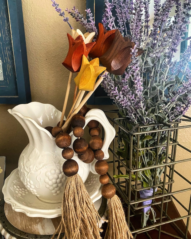 BUNDLE DEALS-Hardwood Tulips *Aromatic Cedar*Padauk*Maple*Yellow Heart*Walnut* Wooden Flowers/Hardwood Flowers image 2