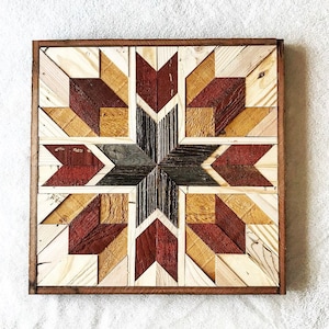 Herbstblüte zurückgefordert Holz Quilt Quadrat