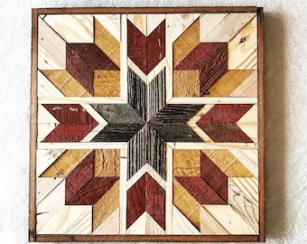 Autumn Blossom Reclaimed Wood Quilt Square