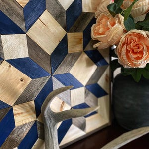 Reclaimed Wood Carpenter Star Quilt Square: Rustic Wall Hanging