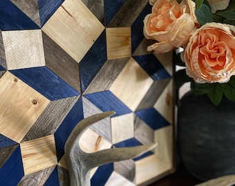 Reclaimed Wood Carpenter Star Quilt Square: Rustic Wall Hanging