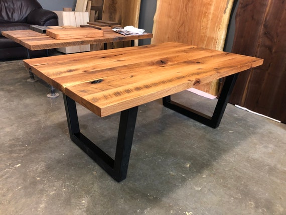 Reclaimed Red Oak Barn Wood Coffee Table Etsy