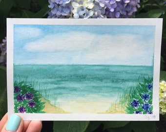 Summer Hydrangeas // Hand Painted // Watercolor