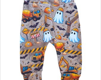 Leggings de chantier effrayants, faits main sur commande, coupe ajustée, style harem extensible, tenue d'Halloween, automne, unisexe, garçons, ouvriers du bâtiment