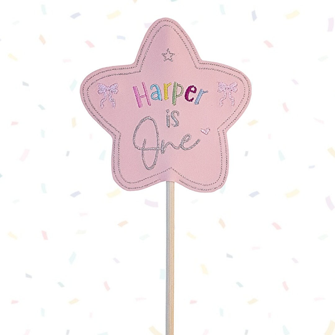 Embroidered Cake Topper, Handmade and Personalised, Cake Decoration ...