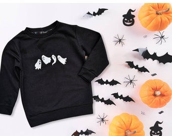 Halloween Ghost Jumper, Glow In The Dark, Baby & Toddler, Embroidered, Handmade, Sweatshirt, Autumn/Winter, Gender Neutral, Photoshoot