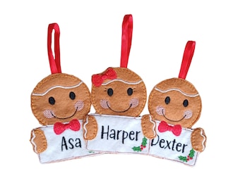 Gingerbread Christmas Personalised Decoration, Christmas Tree Decoration, Ornament, Secret Santa, Alphabet, Personalised, Handmade