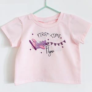 First Time Flyer Personalised T-Shirt, Handmade and Embroidered, My First Holiday, First Flight, Holiday T-Shirt, Baby & Toddler, Girls