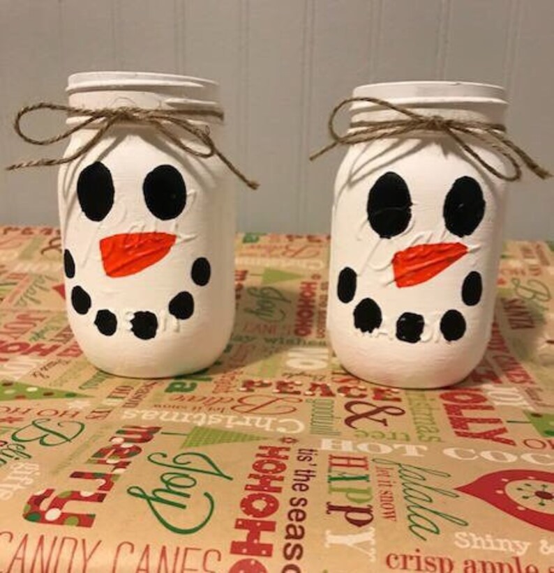 Snowman Mason Jar, Christmas Jars, Winter Jars