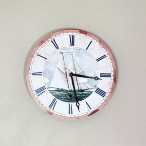 Vintage 13" Timeworks Nautical Quartz Wall Clock: Ralph Paine Boatwright London, Works