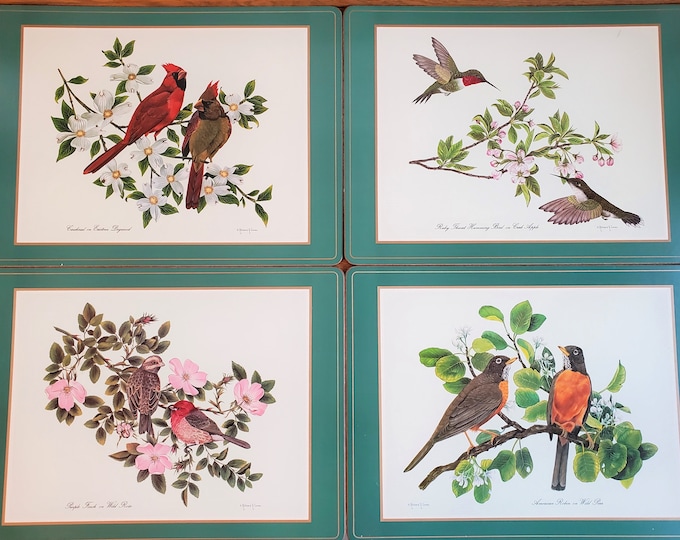 Vintage Pimpernel Bird Placemats Set of 4 Cork Backed Made in England