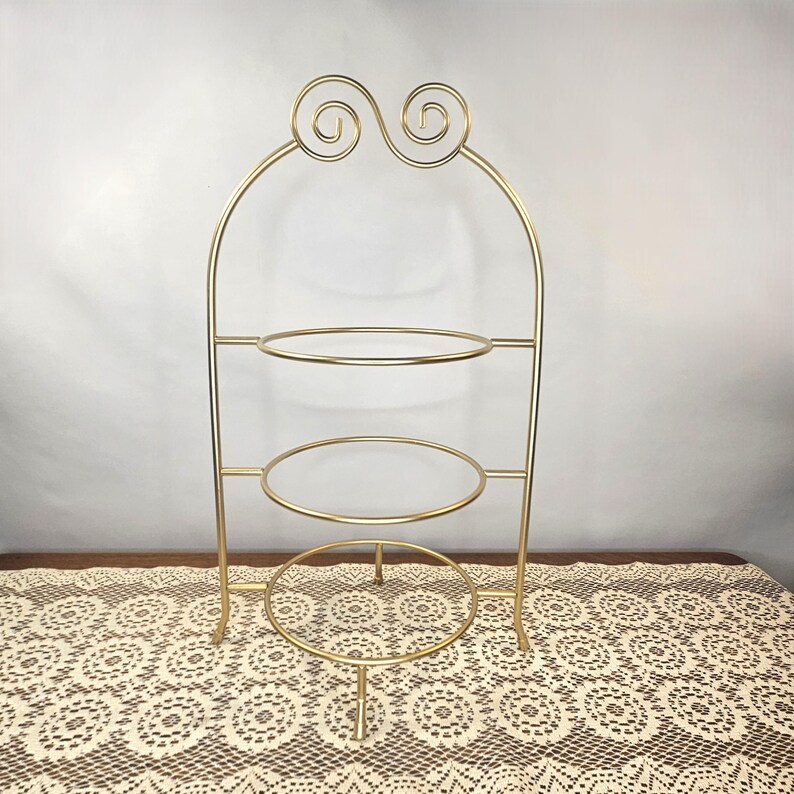 Vintage Burnished Gold 3-tier Plate Rack, Pie Rack, Dessert Stand - Etsy