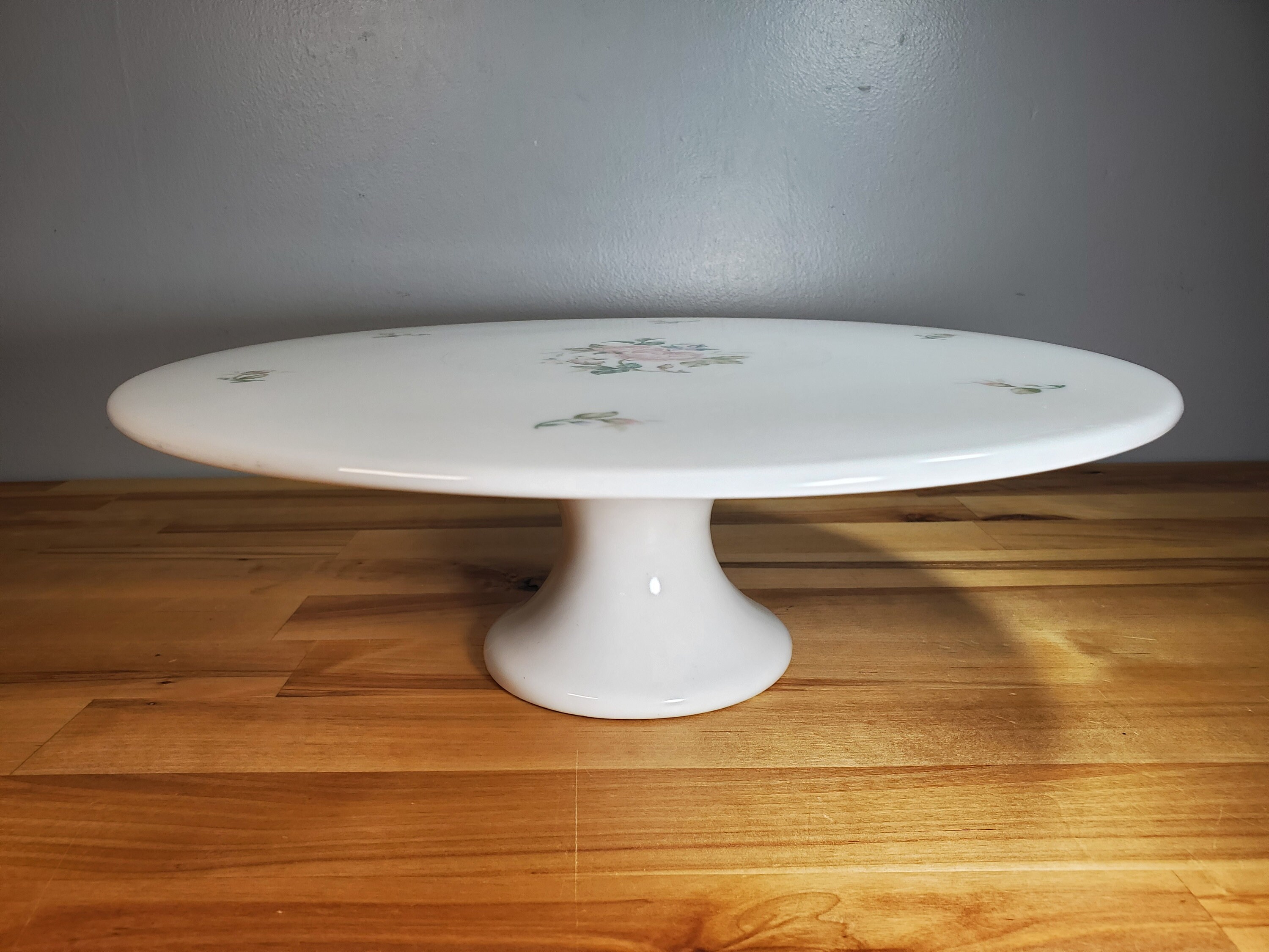 Vintage 12 Ceramic Pedestal Cake Stand. Gorham Lady Anne Etsy