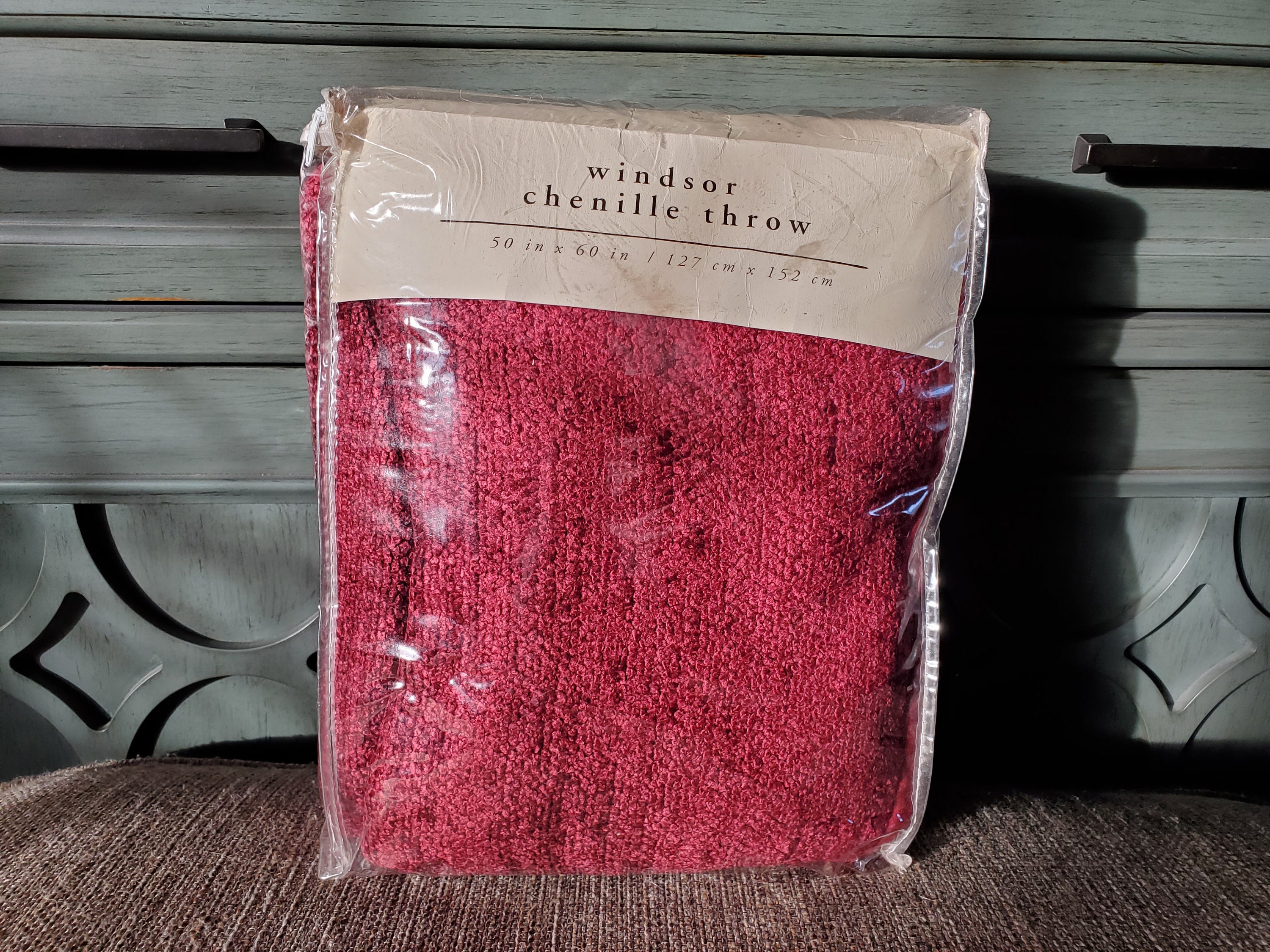 Dark Red Pier Windsor Chenille Throw 50