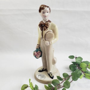 Antique German Goldscheider Birthday Boy Porcelain Figurine, Birthday Boy #12, Fine Porcelain. Austria Germany, Victorian Porcelain