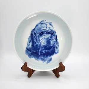 Vintage Hundeplatte Lekven Porcelain Italian Spione Dog Plate: Made in Denmark,  7 3/4&quot;