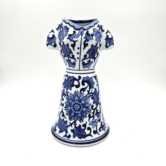 blue pottery dress Blue pottery Print Tiered Dress – wholesale-aks main image 0