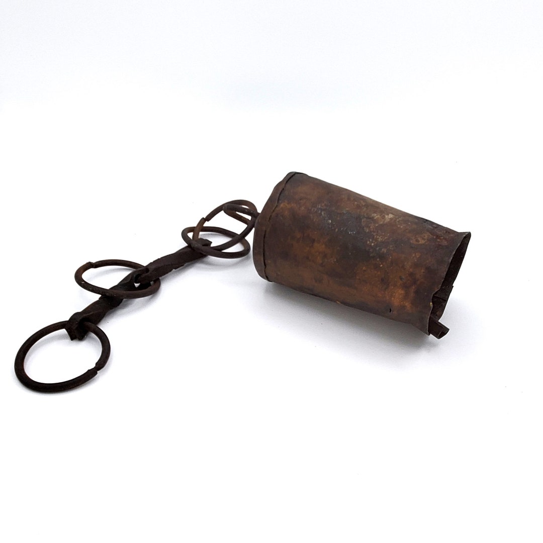 Square Rusted Cowbell Antique 4