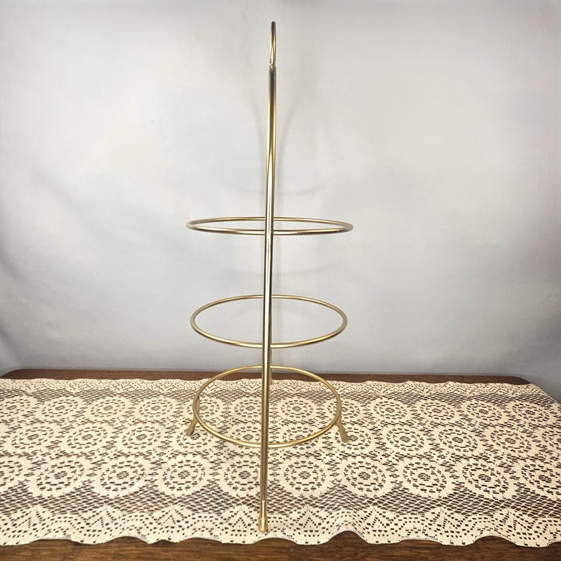 Vintage Burnished Gold 3-tier Plate Rack, Pie Rack, Dessert Stand - Etsy