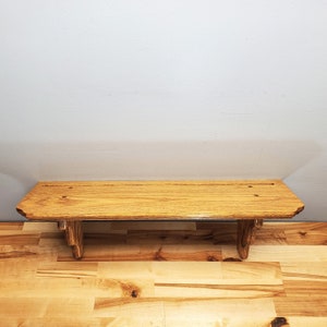 Vintage 22" Hand Made Solid Oak Decorative Shelf w/Plate Groove, Wall Shelf, Wood Wall Shelf, Plate Shelf, Country Decor, Lodge Decor