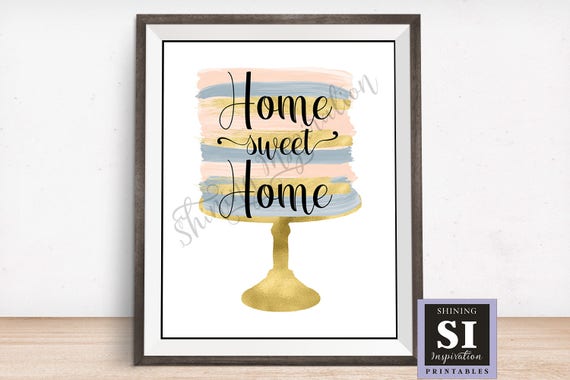 Home Sweet Home Printable Cake Printable Pink and Green - Etsy