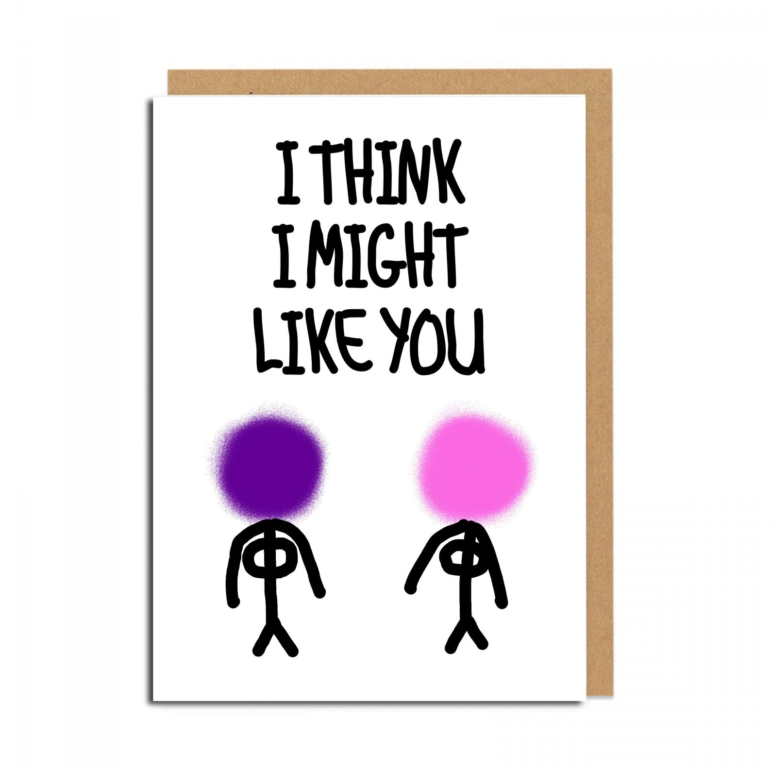 Rude Lesbian Valentines Day Card I Think I Might Like You Etsy