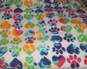 Hearts and Paws Fleece DOG Coat Doberman Pitbull Pajamas Pet Clothing Snood Puppy
