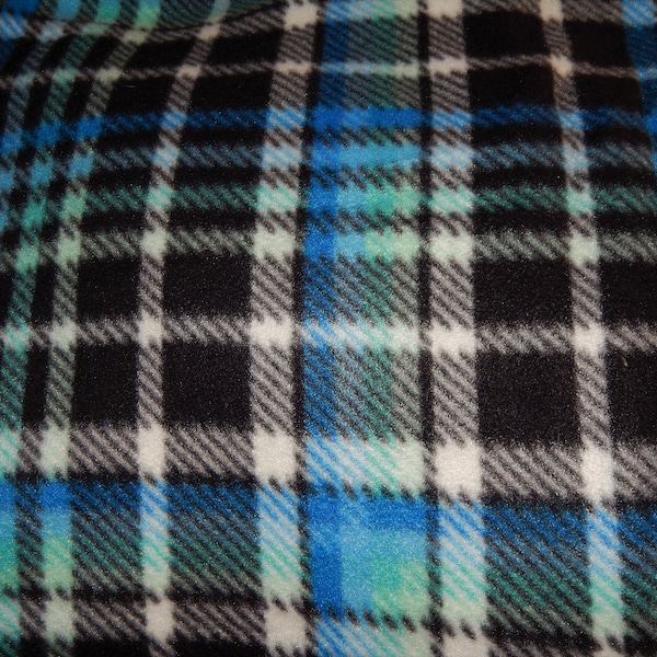 Blue & Teal Plaid Fleece Dog Coat snood neck Sleeves Animal Warm Covers Chest Snood Pet Sweater Blue Teal Black Checker Print Doberman Xolo