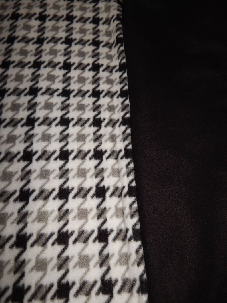 Houndstooth Dog Coat with Choice of Color collar /& Sleeves Black Gray and White or Red Winter Clothing for your Pet Snood Collar Size Shirt