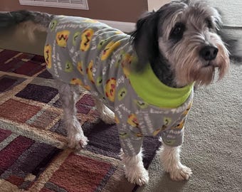 Taco Print Fleece Dog Coat Snood collar Warm Doberman Pjs Pit Bull Pajamas Great Dane Clothing